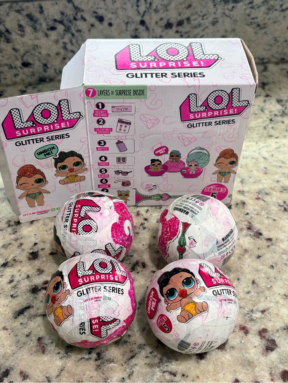 SET OF 4 LOL SURPRISE LIL SISTERS GLITTER SERIES 5